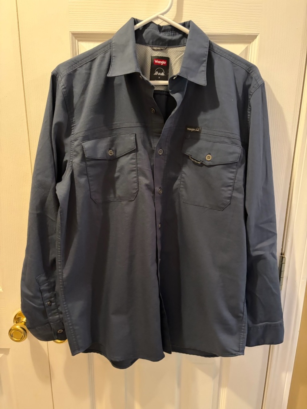Wrangler Men's Long Sleeve Utility Shirt Jacket - Slate Blue